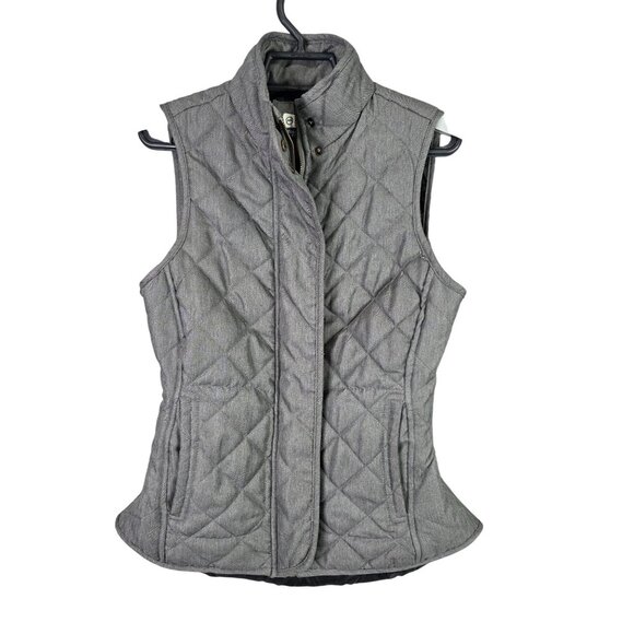 Magellan Jackets & Blazers - Womens Magellan Gray Willow Creek Quilted Vest Full Zip & Button Classic Fit XS